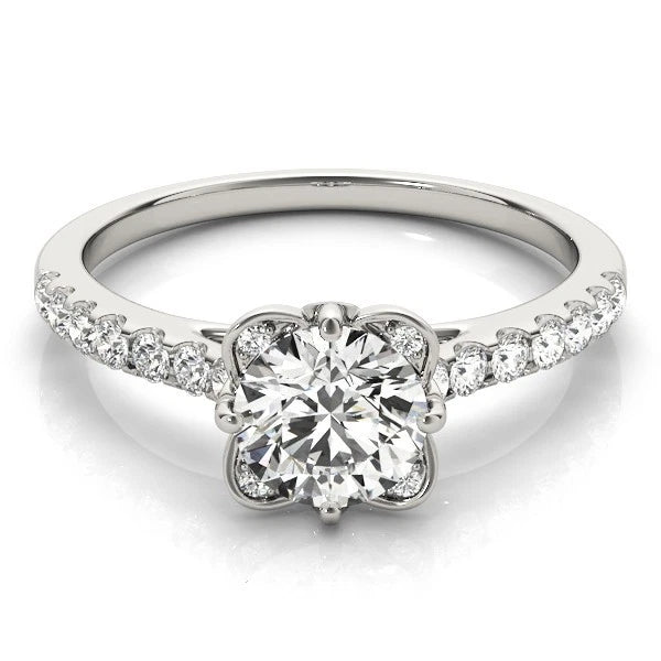 Lab Grown Round Diamond Halo Engagement Ring