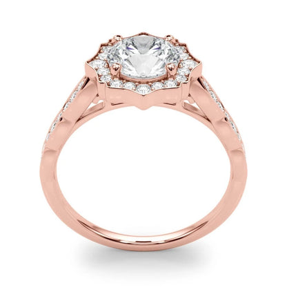 Lab Grown Round Diamond Halo Engagement Ring