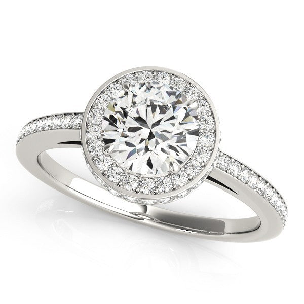 Lab Grown Round Diamond Halo Engagement Ring