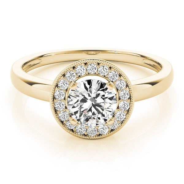 Lab Grown Round Diamond Halo Engagement Ring