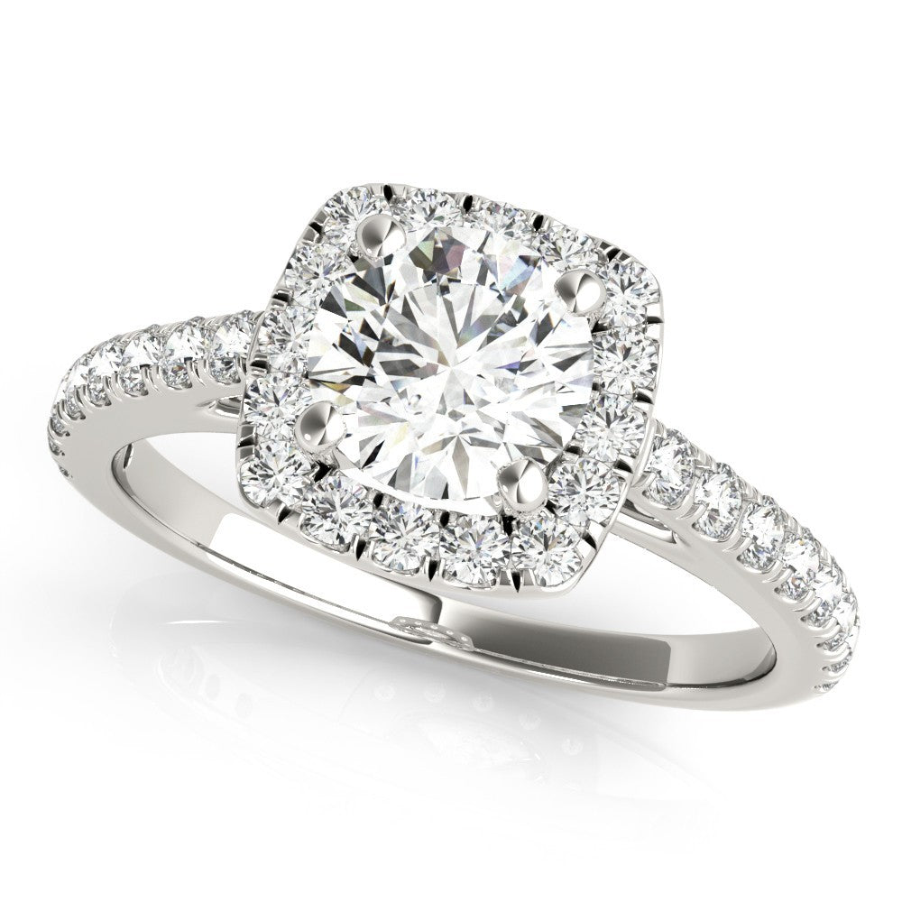 Lab-Grown Diamond Halo Engagement Ring in Platinum
