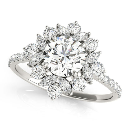 Lab-Grown Diamond Halo Engagement Ring in Platinum