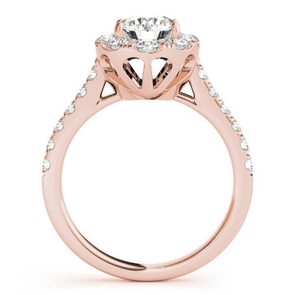 Lab Grown Round Diamond Halo Engagement Ring