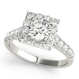 2.00Ct DE/VS Lab Grown Round Diamond Halo Engagement Ring in Platinum