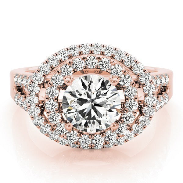 Lab Grown Round Diamond Halo Engagement Ring