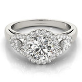Lab Grown Round Cut Diamond Halo Engagement Ring