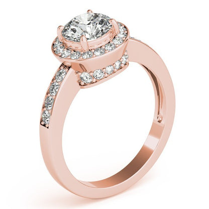 Lab Grown Round Diamond Halo Engagement Ring 
