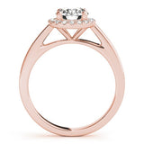 2Ct DE/VS Lab Grown Round Diamond Halo Engagement Ring 18K White Gold