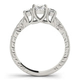 Lab Grown Oval Cut Diamond Trilogy Engagement Ring Platinum In 2.00ct DE/VS
