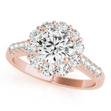 Lab Grown Round Diamond Halo Engagement Ring 