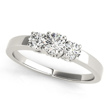 Lab Grown Round Diamond 3 Stone Engagement Ring Platinum - 0.50Ct - 2.00Ct