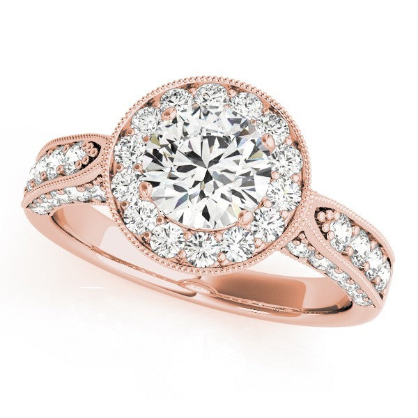 Lab Grown Round Diamond Halo Engagement Ring