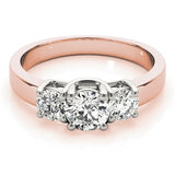 Lab Grown Round Diamond 3 Stone Engagement Ring Platinum