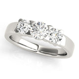 Platinum Lab Grown Round Diamond Trilogy Engagement Ring