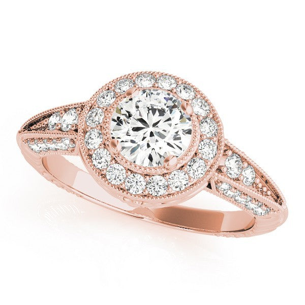 Lab Grown Round Diamond Halo Engagement Ring
