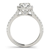 Lab Grown Round Cut  Diamond Halo Engagement Ring