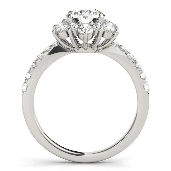 Lab Grown Round Diamond Halo Engagement Ring