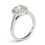 Lab Grown Round Cut  Diamond Halo Engagement Ring