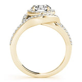 Lab Grown Round Cut Diamond Halo Engagement Ring 
