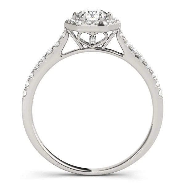 Lab Grown Round Diamond Halo Engagement Ring