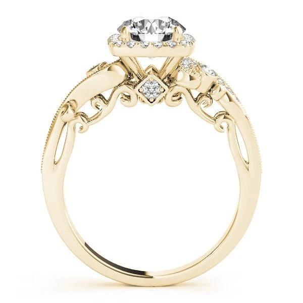 Lab Grown Round Diamond Halo Engagement Ring 