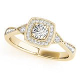 Lab Grown Round Diamond Halo Engagement Ring