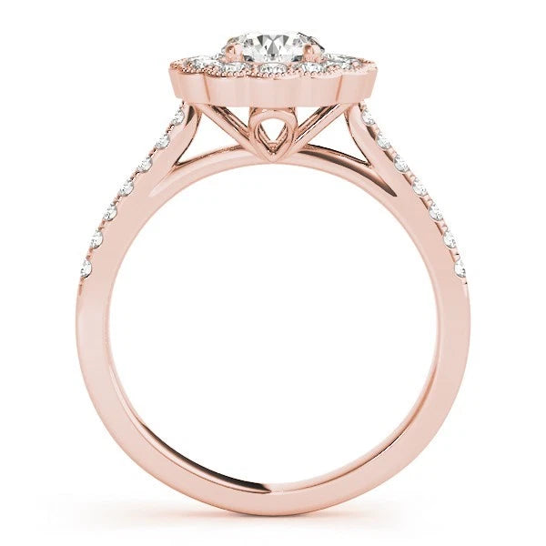 Lab Grown Round Diamond Halo Engagement Ring