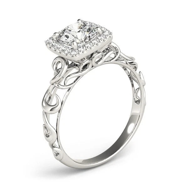 Lab Grown Round Cut Diamond 2.00Ct DE/VS Halo Engagement Ring