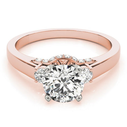 Round Cut Lab Diamond Trilogy Engagement Ring Platinum