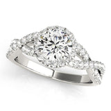 Lab Grown Round Diamond Halo Engagement Ring