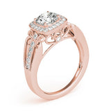 Lab Grown Round Diamond Halo Engagement Ring