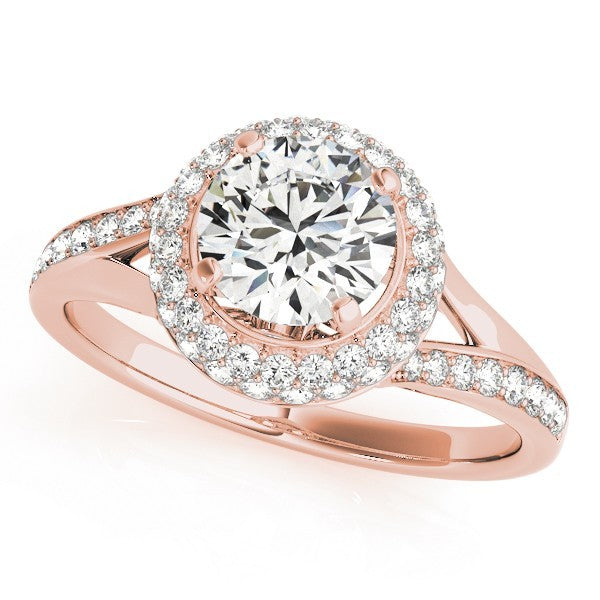 Lab Grown Round Diamond Halo Engagement Ring