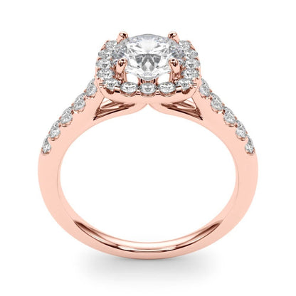 Lab Grown Round Diamond Halo Engagement Ring