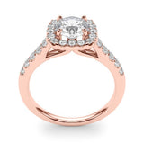 Lab Grown Round Diamond Halo Engagement Ring