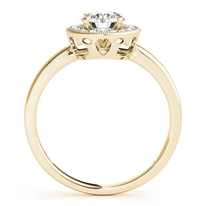 Lab Grown Round Diamond Halo Engagement Ring