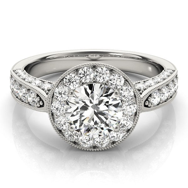Lab Grown Round Diamond Halo Engagement Ring