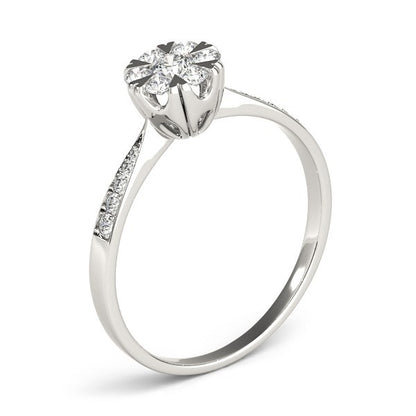 Lab Grown Round Diamond Halo Engagement Ring
