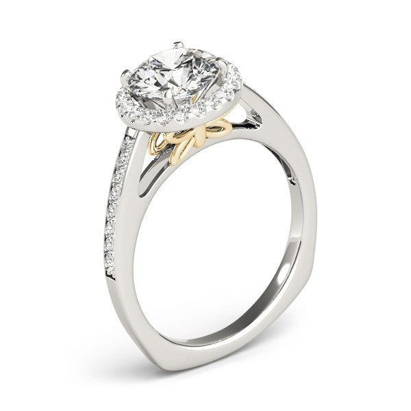 Lab Grown Round Diamond Halo Engagement Ring