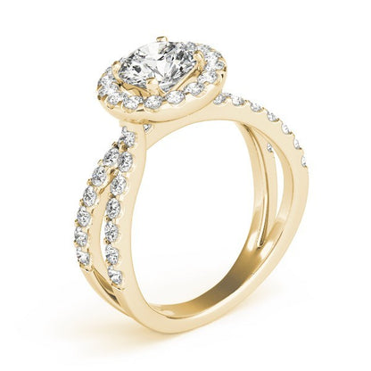 2.00 Carat DE/VS Lab Grown Round Cut Diamond Halo Engagement Ring 18K White Gold