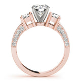 Lab Grown Round Diamond Trilogy Engagement Ring Platinum 2CT DE/VS