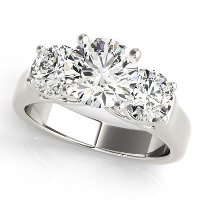 Lab Grown Platinum Diamond Three Stone Engagement Ring For Women 2CT DE/VS
