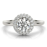 Lab Grown Round Cut Diamond Halo Engagement Ring