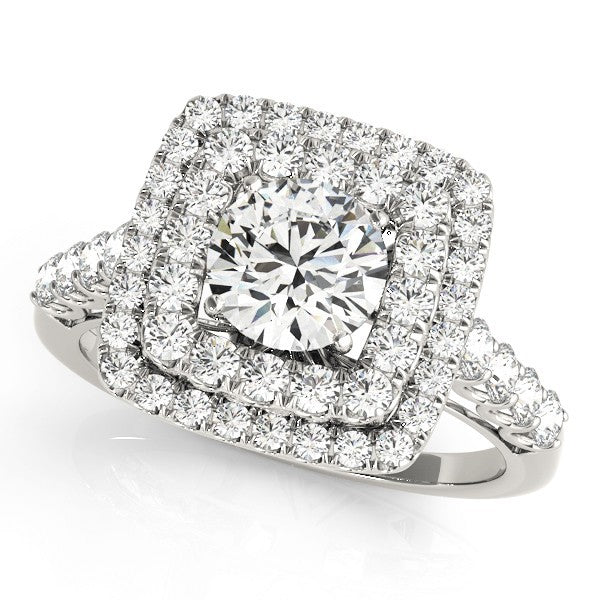 Lab Grown Round Cut Diamond Halo Engagement Ring 
