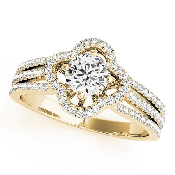 Lab Grown Round Diamond Halo Engagement Ring 