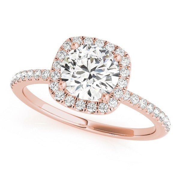 Lab Grown Round Diamond Halo Engagement Ring 