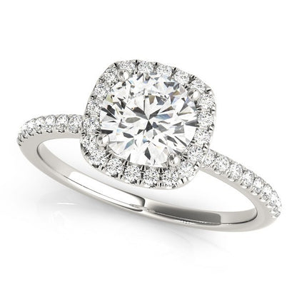 Lab Grown Round Diamond Halo Engagement Ring 