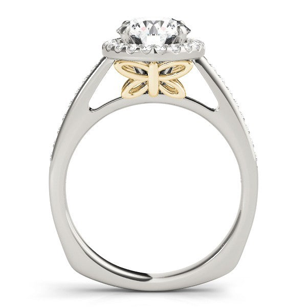 Lab Grown Round Diamond Halo Engagement Ring