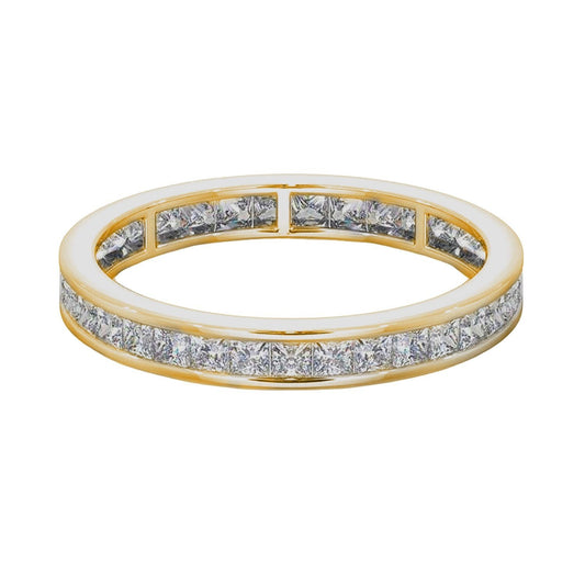 2.00Ct Princess Cut Diamond Channel set Full Eternity Wedding Ring