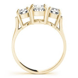 18k yellow gold Oval cut Trilogy Engagement Ring – 2Ct DE/VS Lab Grown Diamonds