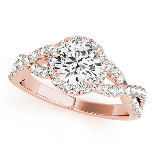 Lab Grown Round Diamond Halo Engagement Ring